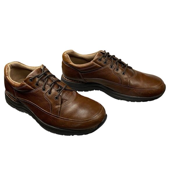 Rockport Edge Hill Oxford Shoes 8.5M Brown Leather Vibram LaceUp Comfort Walking main image 8